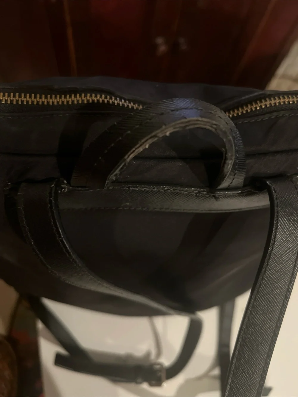kate spade new york Black Zip Backpack Gold Hardware Front Zip Pocket Pockets